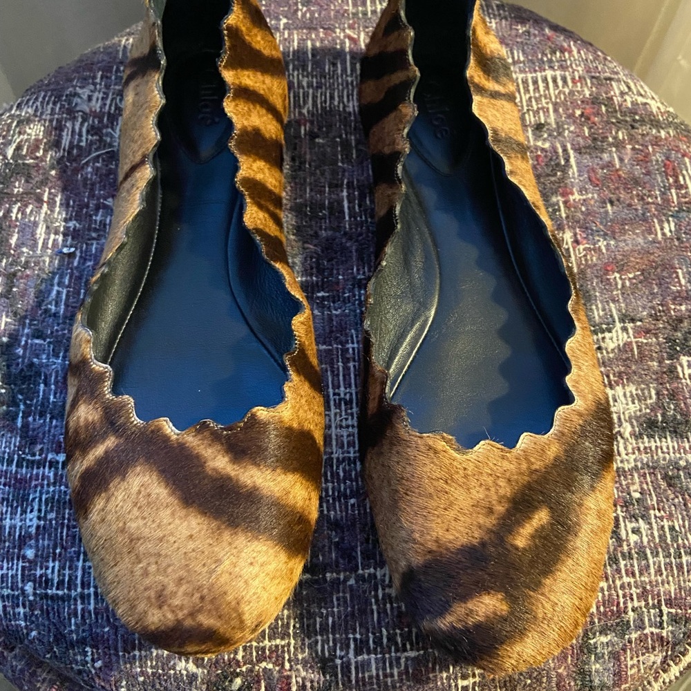 Chloe flats animal print size 9.5